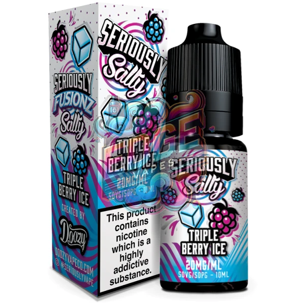 TRIPLE BERRY ICE Seriously Fusionz Salty 10ml Bottle & Box Large