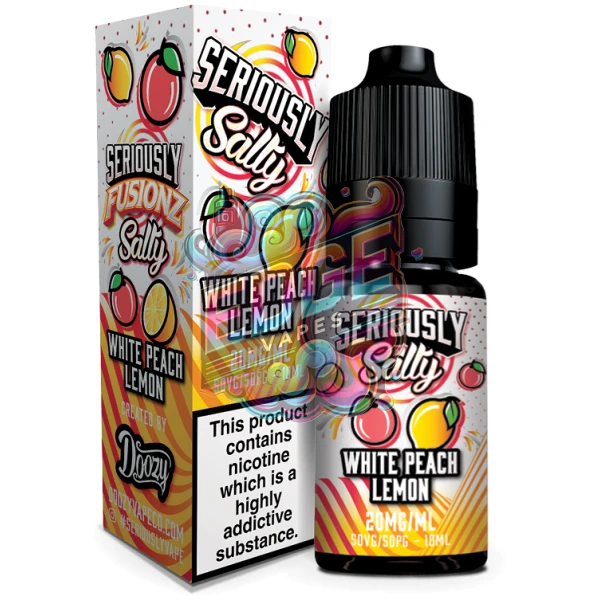 WHITE PEACH LEMON Seriously Fusionz Salty 10ml Bottle & Box Large