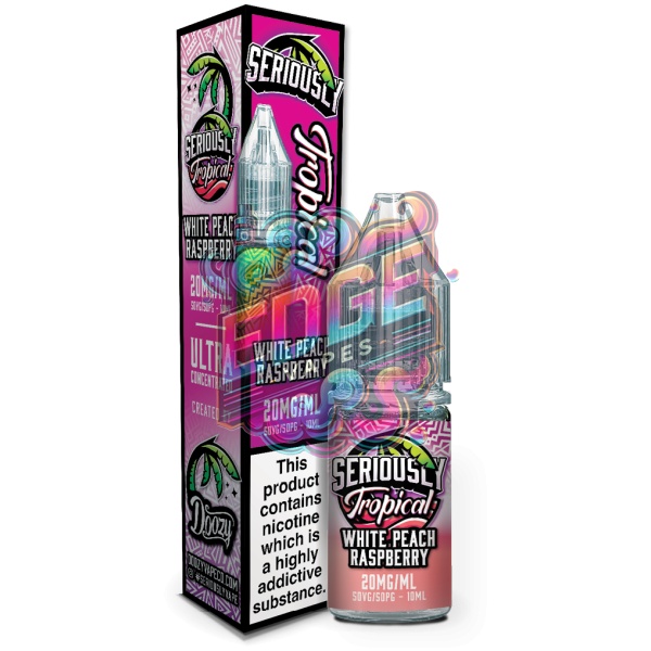 White Peach Raspberry Seriously Tropical Salts 10ml Bottle & Box Large