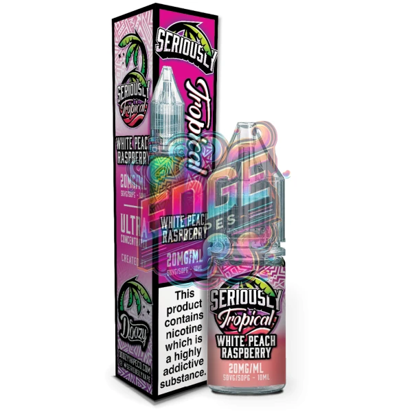 White Peach Raspberry Seriously Tropical Salts 10ml Bottle & Box Large