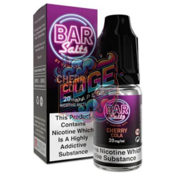Bar Salts Cherry Cola10ml Nic Salt E-Liquid By Vampire Vape Step into a retro world of flavour with Cherry Cola from Vampire Vape's Bar Salts collection. This e-liquid is more than just a vape juice; it's a trip down memory lane. The sweet, tangy notes of ripe cherries intertwine with the effervescence of traditional cola, capturing the essence of those good old days. It's not just about tasting cherry cola—it's about experiencing the ambience of classic American diners and the euphoria of your first sip of a bubbly, chilled soda. This 10ml nic salt e-liquid is perfect for those who love their classics with a twist, offering a balance that captivates both fruit and soda beverage aficionados. If you’ve adored similar flavours found in disposable vapes, then you’ll absolutely swoon for Cherry Cola from Vampire Vape’s Bar Salts collection of 10ml Nic Salt e-liquids with non-disposable vapes. This premium e-liquid boasts a 50VG/50PG ratio, expertly balancing flavour and vapour. Perfect for starter kits and pod systems, its nicotine salt formulation offers a smooth, gratifying throat hit—especially ideal for those fresh off cigarettes. Nicotine Salt E-liquids are absorbed swiftly, making them a great choice for immediate relief from nicotine cravings. Looking for something a bit different? Check out the Bar Salts collection by Vampire Vape, featuring many other exciting flavours like Cherry Ice, Blue Sour Raspberry and Pineapple Ice. These 10ml e-liquids can be used in starter kits and pod kits and they allow you to enjoy your favourite flavours for far longer than a 2ml disposable vape device, all while reducing plastic waste. And because they share the same nicotine salt formulation as their disposable cousins, Vampire Vape Bar Salts deliver all the satisfying relief from nicotine cravings along with a super-smooth throat hit for comfortable, effective and enjoyable all-day vaping. Specification: 10ml Salt Nicotine E-liquid Available in 0mg, 5mg, 10mg and 20mg Nicotine strengths 50% VG / 50% PG Best used with Starter Vape kits, Pod Kits and low-resistance vape devices Tamper-Evident Seal Child-proof Cap